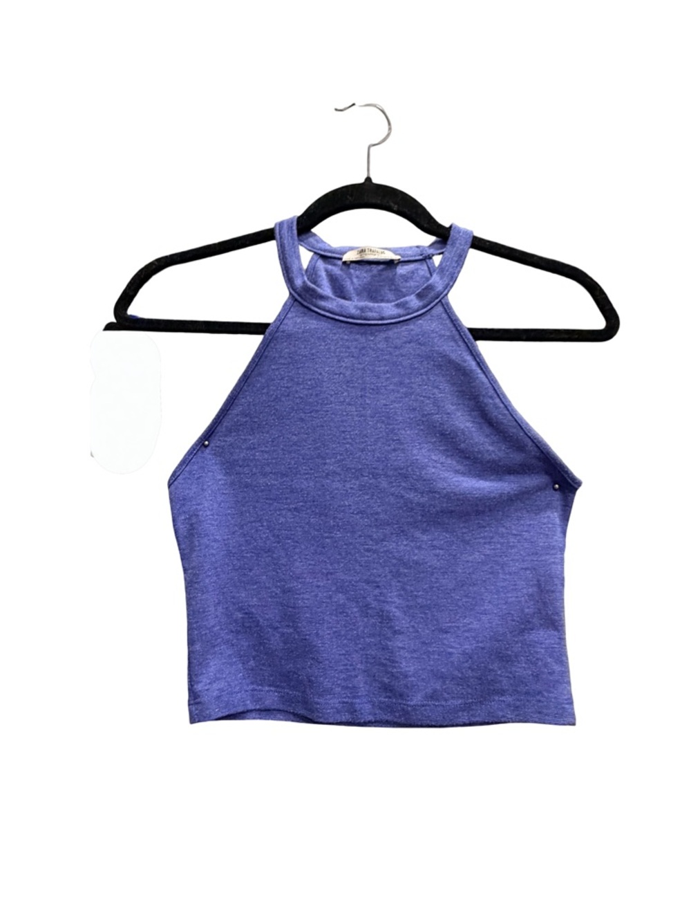 ZARA TRAFALUC Small High-Neck Purple Women's Crop Tank Top